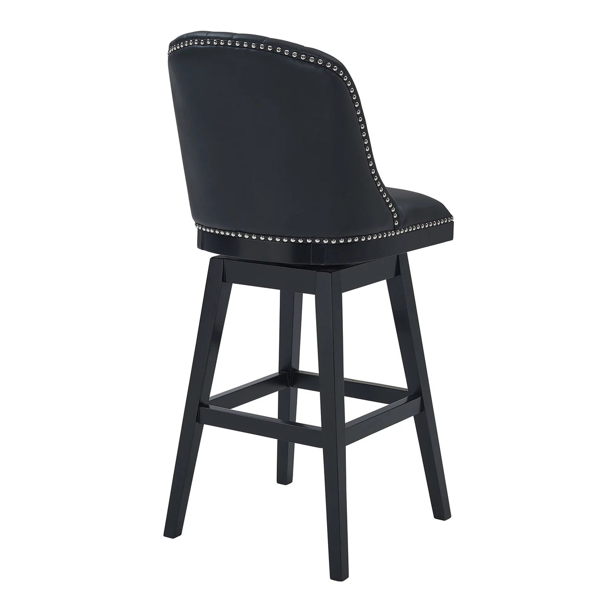 Black Faux Leather & Wood Swivel Counter Stool J81922