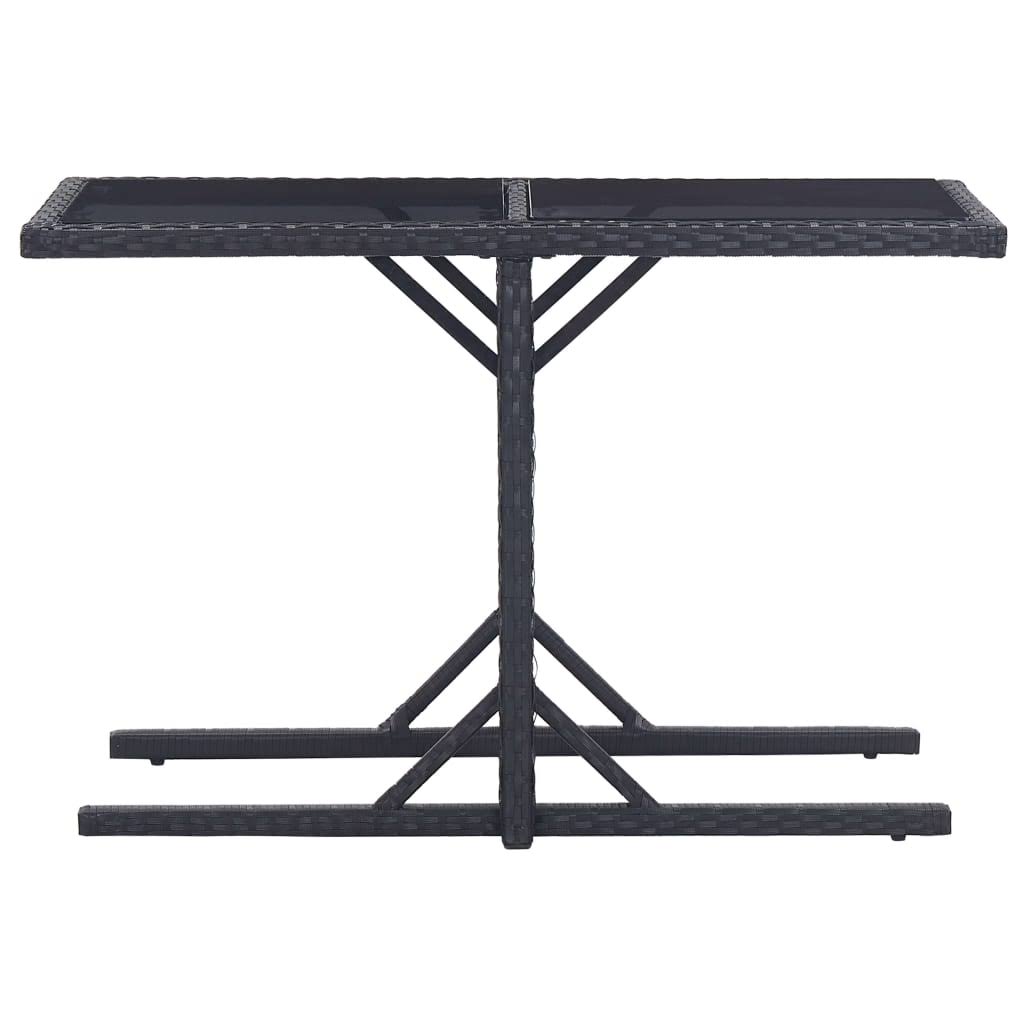Anthracite Poly Rattan and Solid Acacia Wood Garden Table M16120