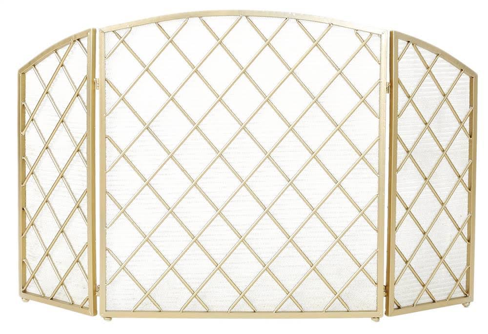 Gold Iron 3-Panel Fireplace Screen N71793