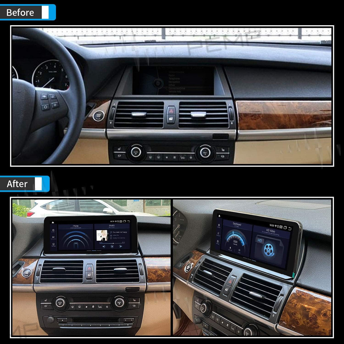 Qualcomm 8-core 4+64 Vertical Screen CarPlay Android auto for BMW x5 x6 CIC K773