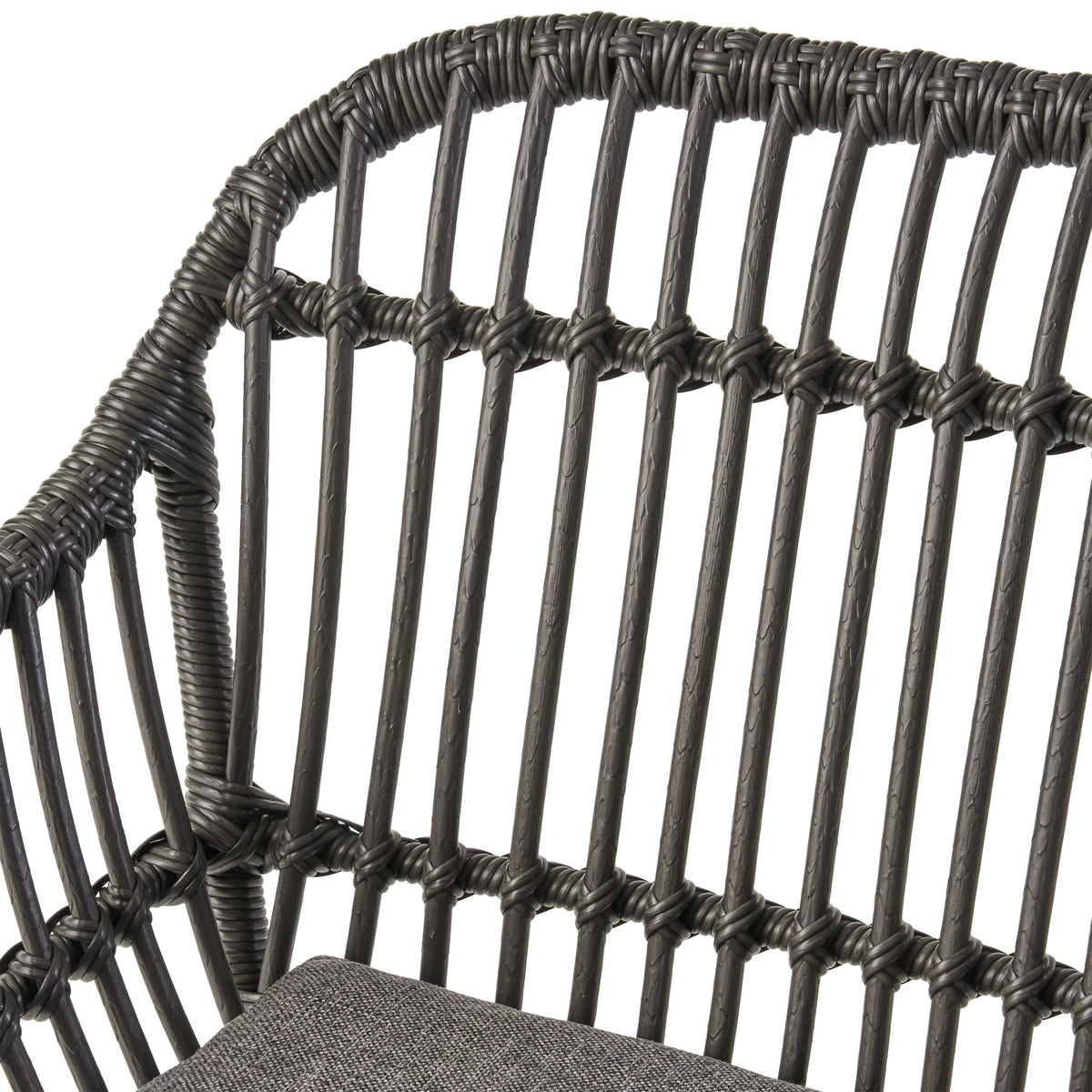 Woven Faux Rattan Chairs with Cushions Set of 2 B195