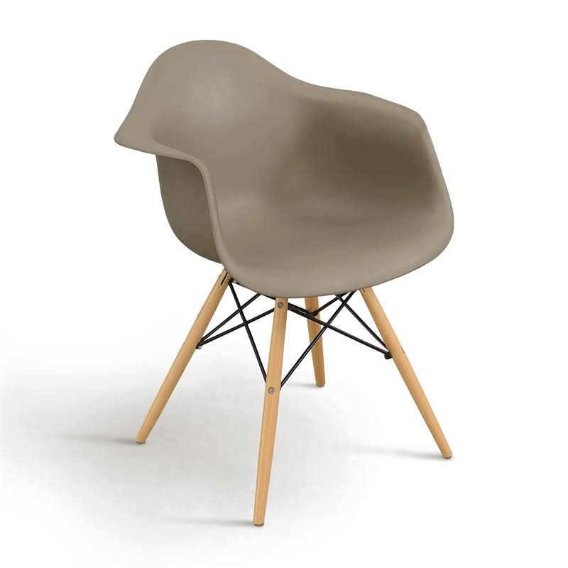 Light Brown Plastic Dining Arm Chair (Set of 2) U400