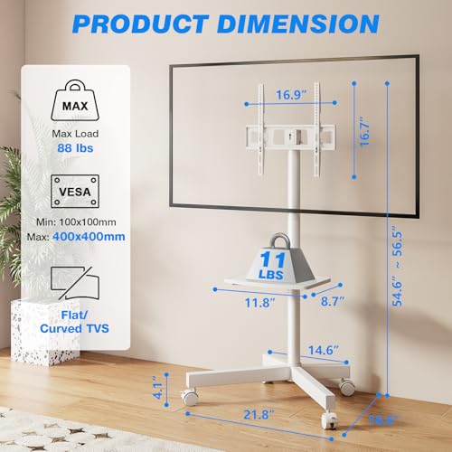 Rolling TV Stand with Shelf for 23-65 inch TVs R579