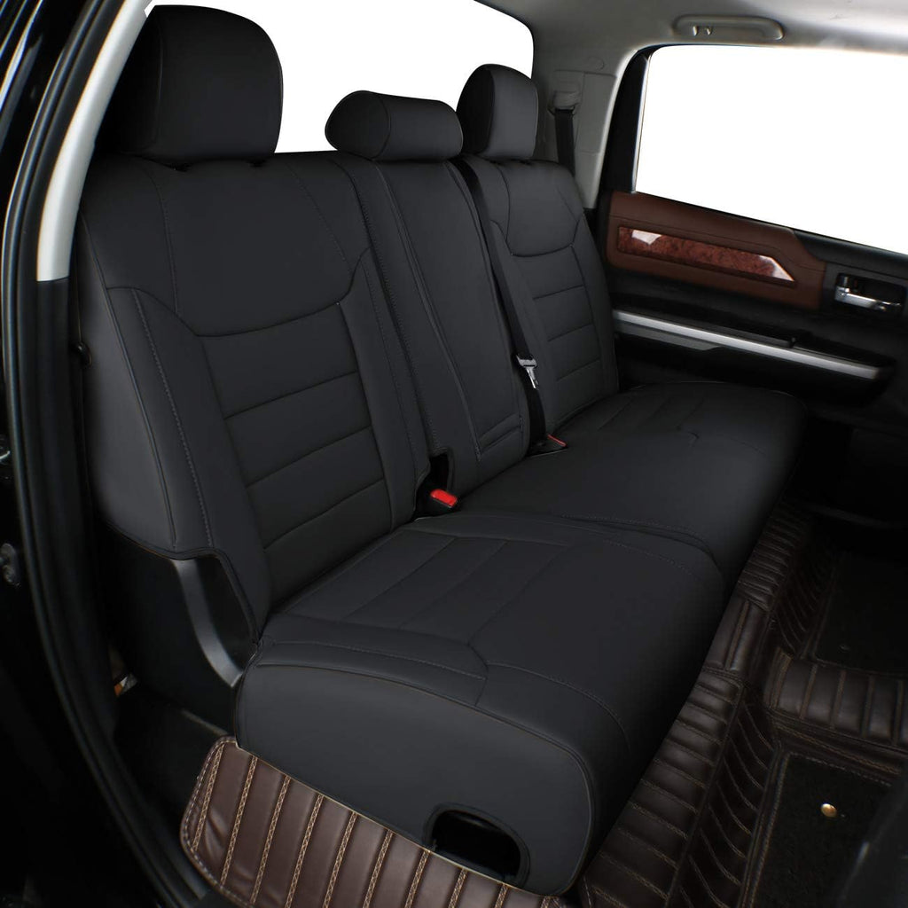 Custom Fit Full Set Car Seat Covers Leatherette Black Gray P675