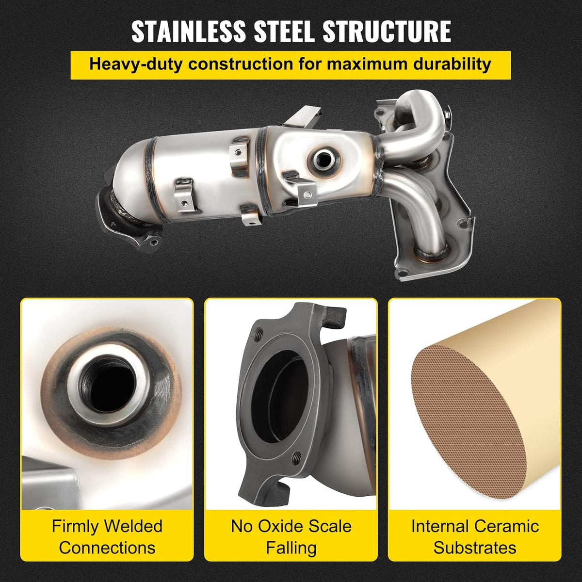 Catalytic Converter Stainless Steel with Gasket Kit I221
