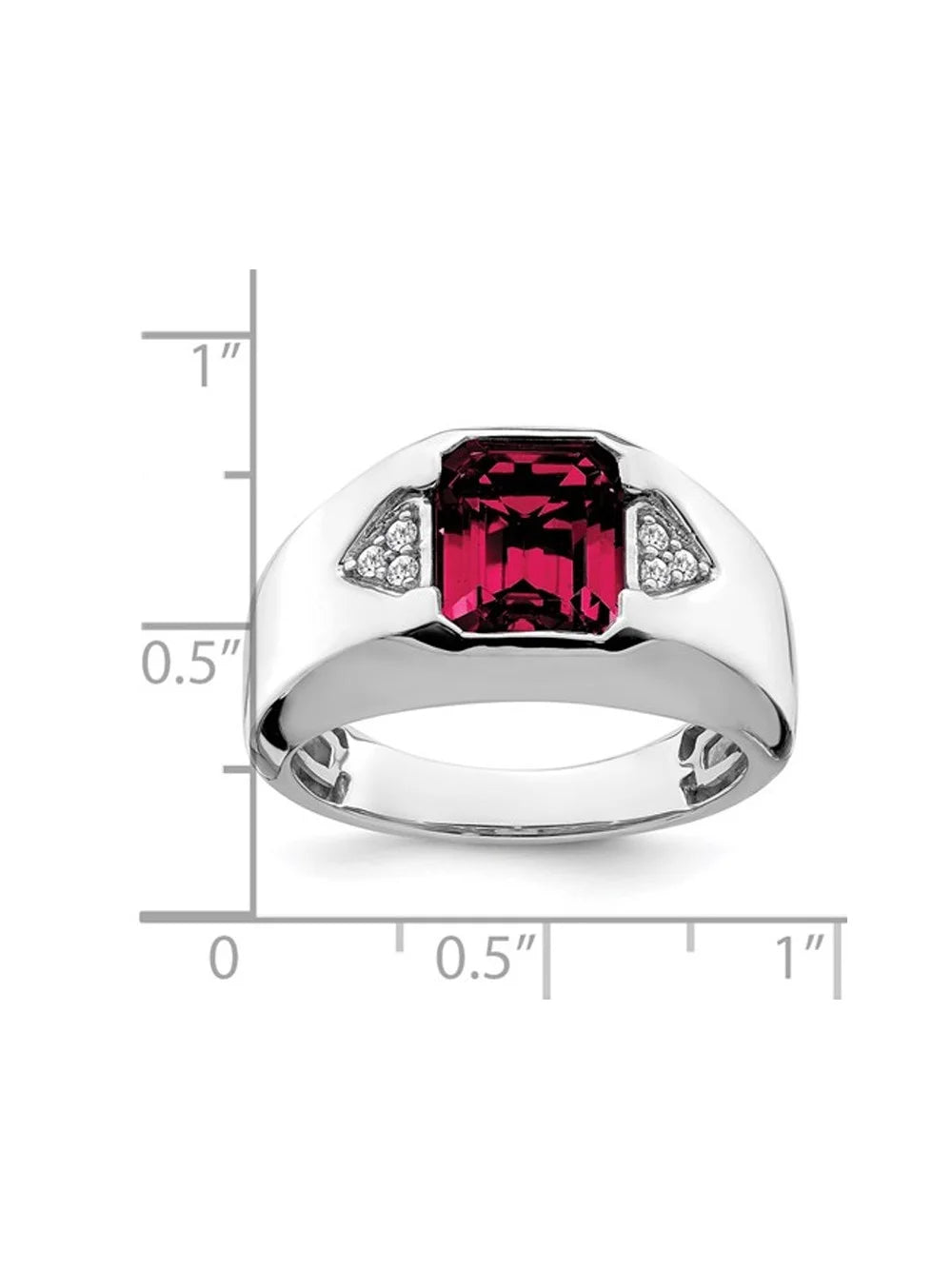 14K White Gold Ruby Ring with Diamonds Y78074