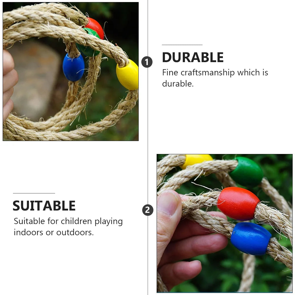 10 PCS Wooden Ring Toss Game Toys R7970
