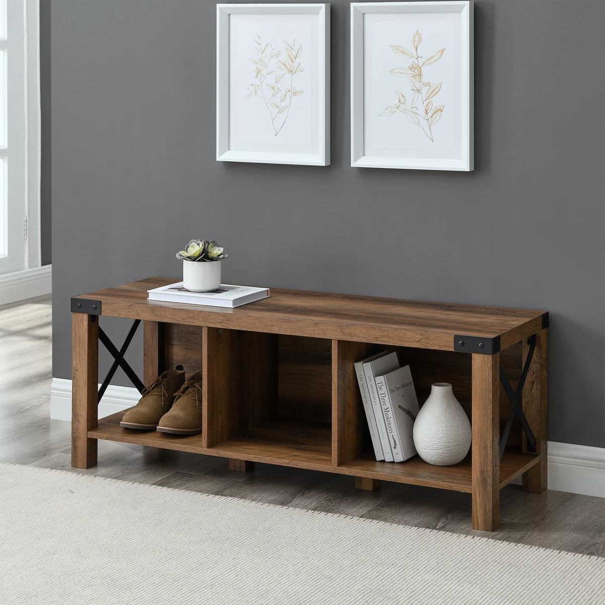 Brown Storage Bench X992
