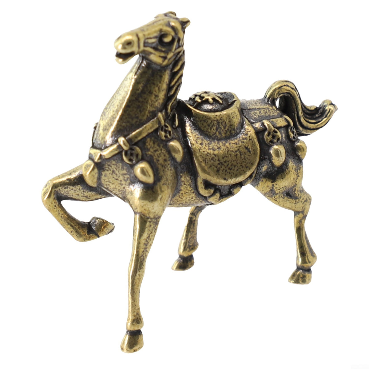 Solid Copper Race Horse Miniature Figurines Desk Decor A5094