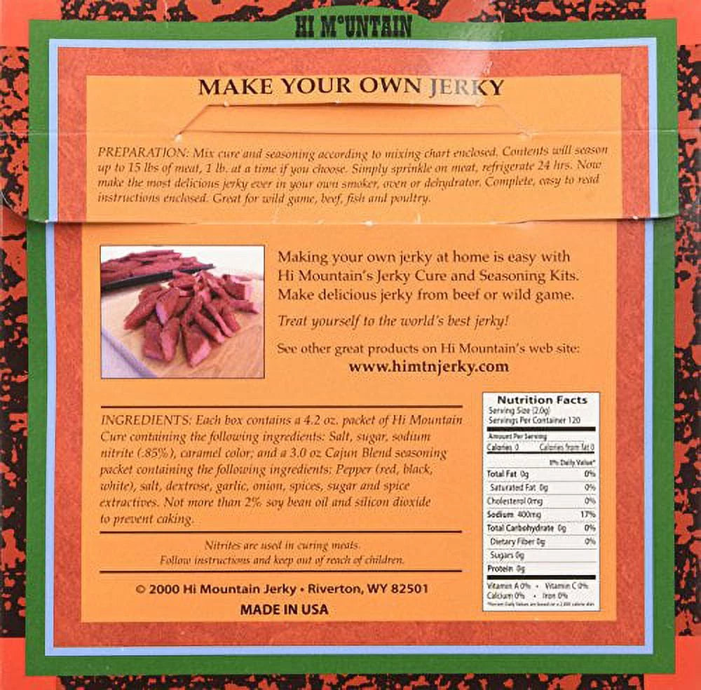Jerky Seasoning and Cure Kit Cajun Blend 1 Box A93116