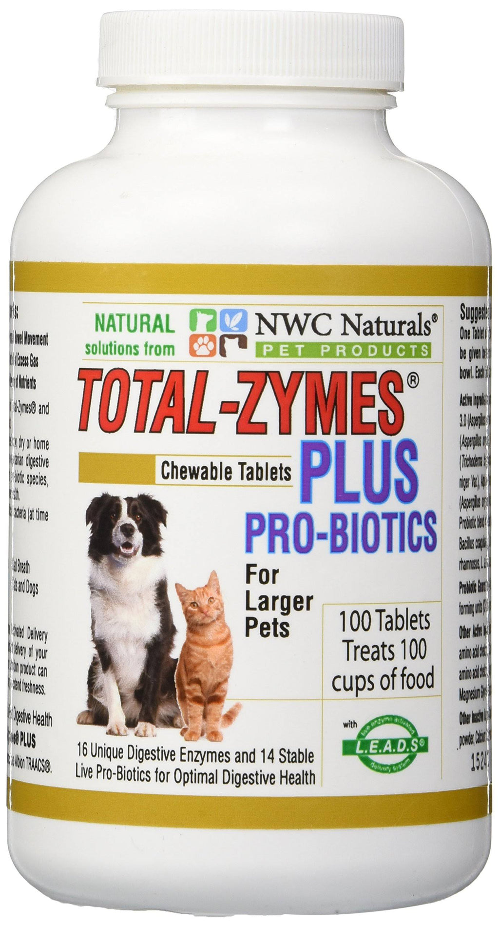 100 Tablets Enzymes and Probiotics for Dogs and Cats Y8384