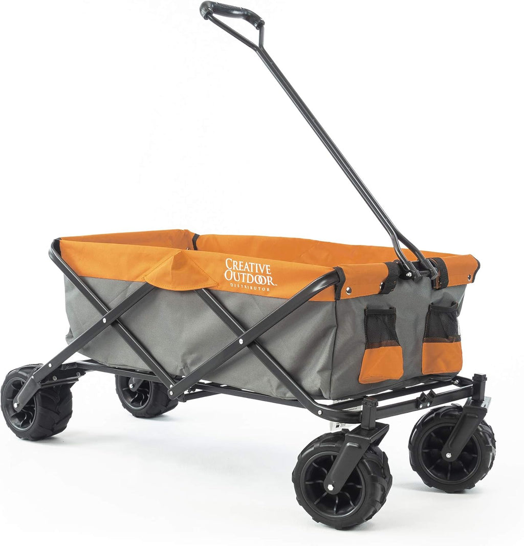 Collapsible Folding Wagon Cart with Rubber Wheels J128425
