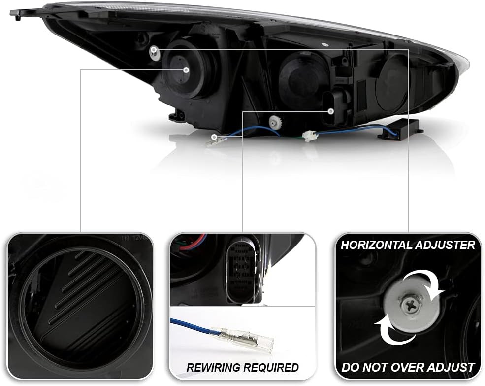 2015-2018 Ford Focus Black LED Projector Headlights A541