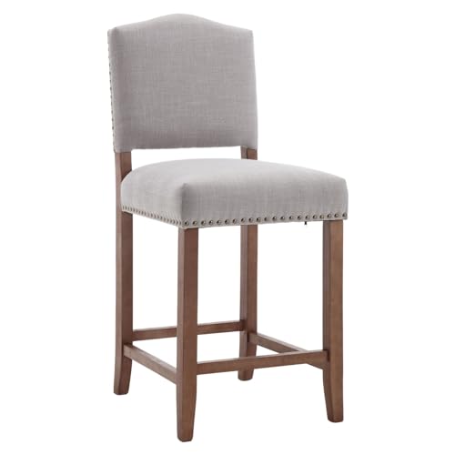 Faux Leather White 26 Inch Counter Height Bar Stools Set of 4 with Backs Z341488