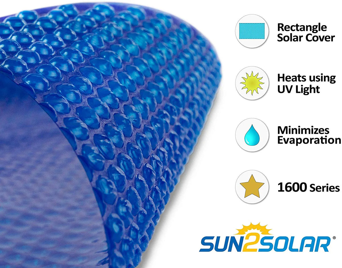 Blue Rectangle Solar Pool Cover with Grommets, 20' x 45' C19732