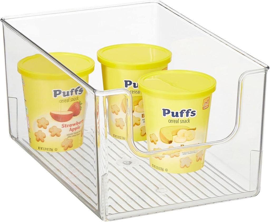 Clear Stackable Plastic Open Front Storage Organizer Bin Basket, 8 Pack M33711