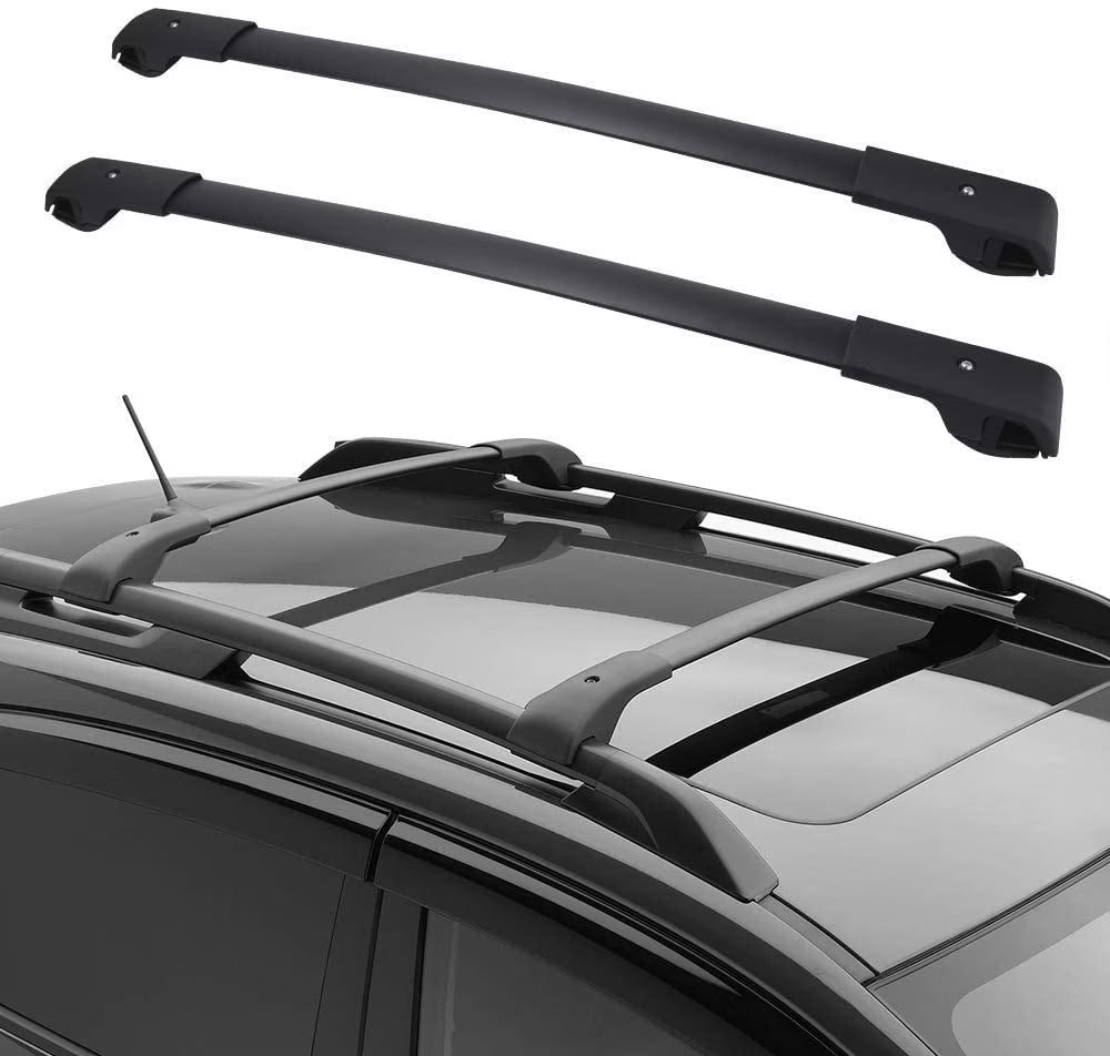 Roof Rack Cross Bars Pair Set Aluminum Black F596734