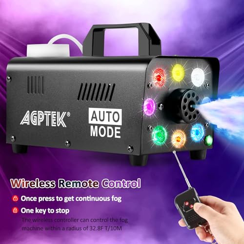 500W Portable LED Fog Machine with Lights & Wireless Remote Control O978