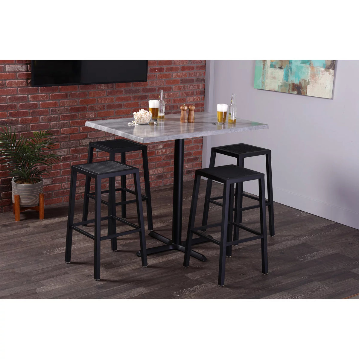 30" Stainless Square Table T90575