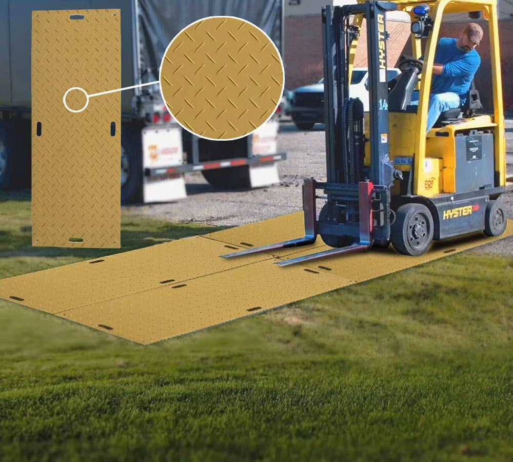 4 Pcs Tan Ground Protection Mats with 6 Pcs Connectors L9775