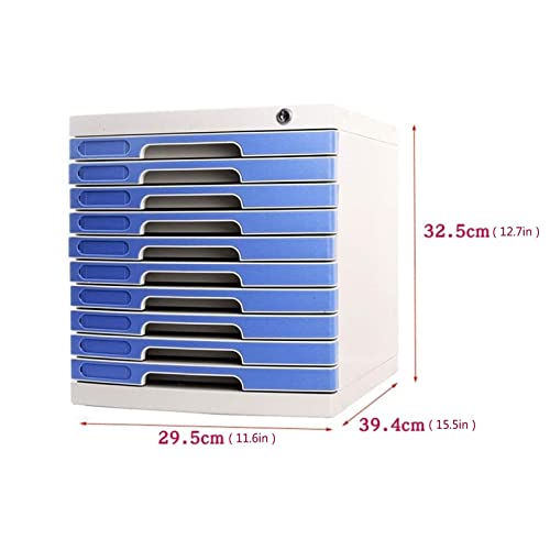10 Layers Lockable Flat Blue File Cabinet F76699