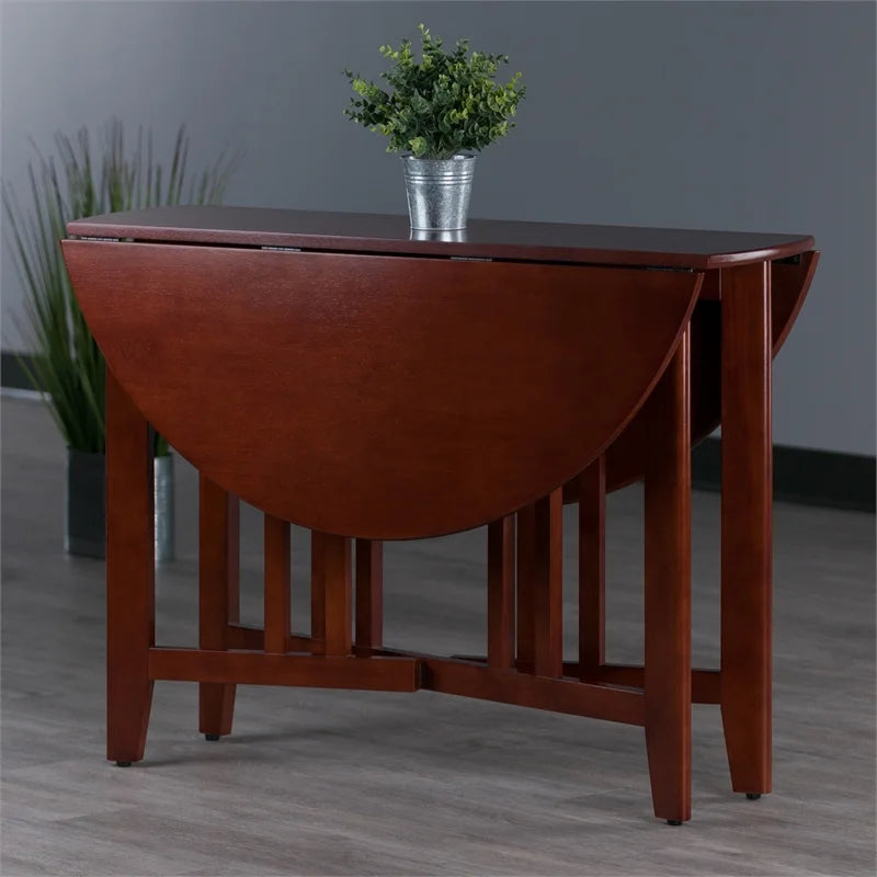 Solid Wood Round Double Drop Leaf Dining Table U76549