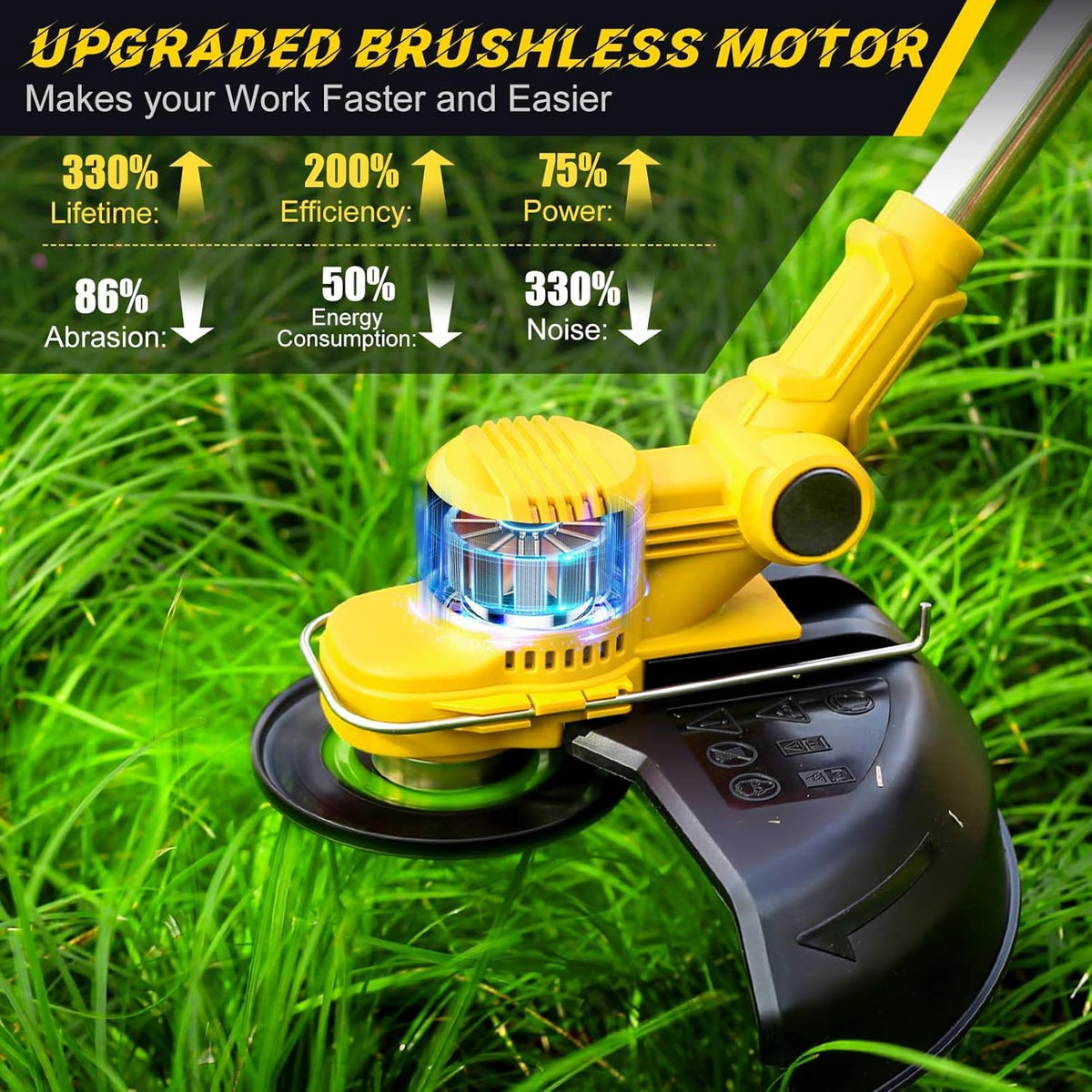 21V Cordless Weed Eater with 2 x 4.0Ah Batteries D264266