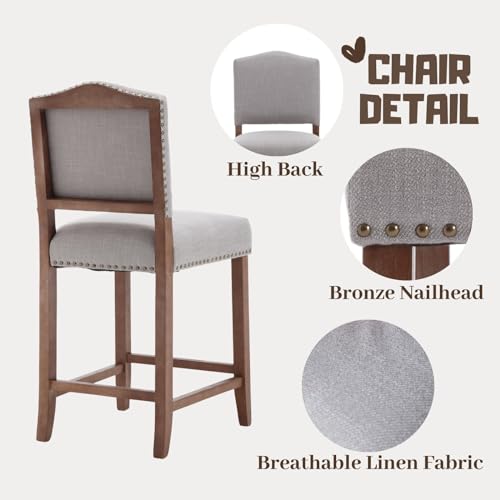 Faux Leather White 26 Inch Counter Height Bar Stools Set of 4 with Backs Z341488