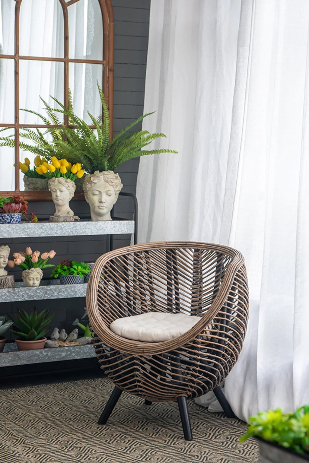 Brown Rattan Accent Chair C22525