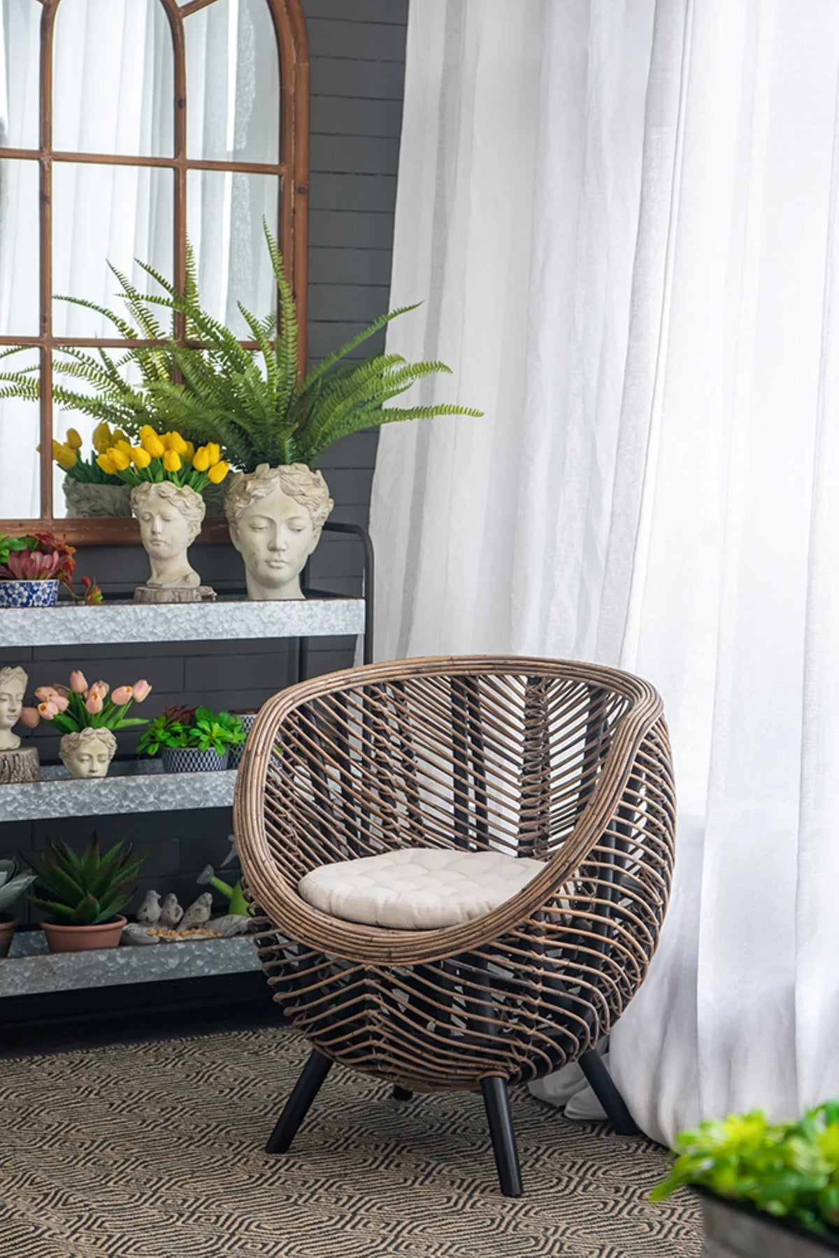Brown Rattan Accent Chair C22525