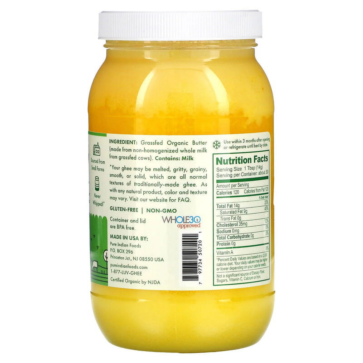 100% Organic Grass-Fed Ghee 15 oz D7544