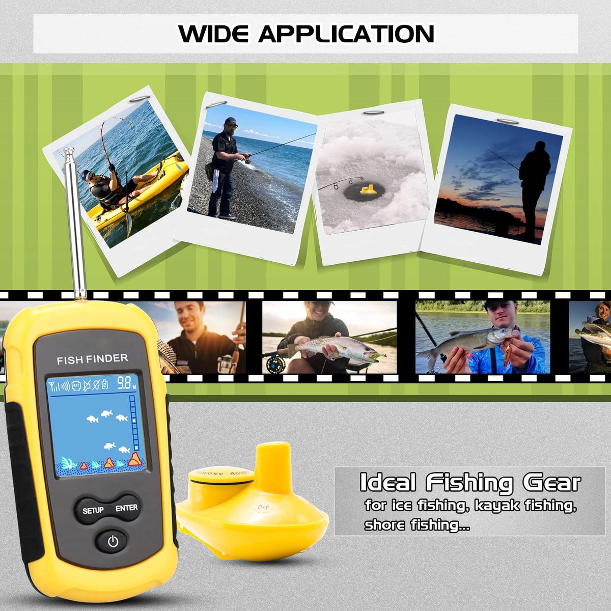 Castable Wireless Portable Fish Finder Sonar Detector Pack of 2 P85163