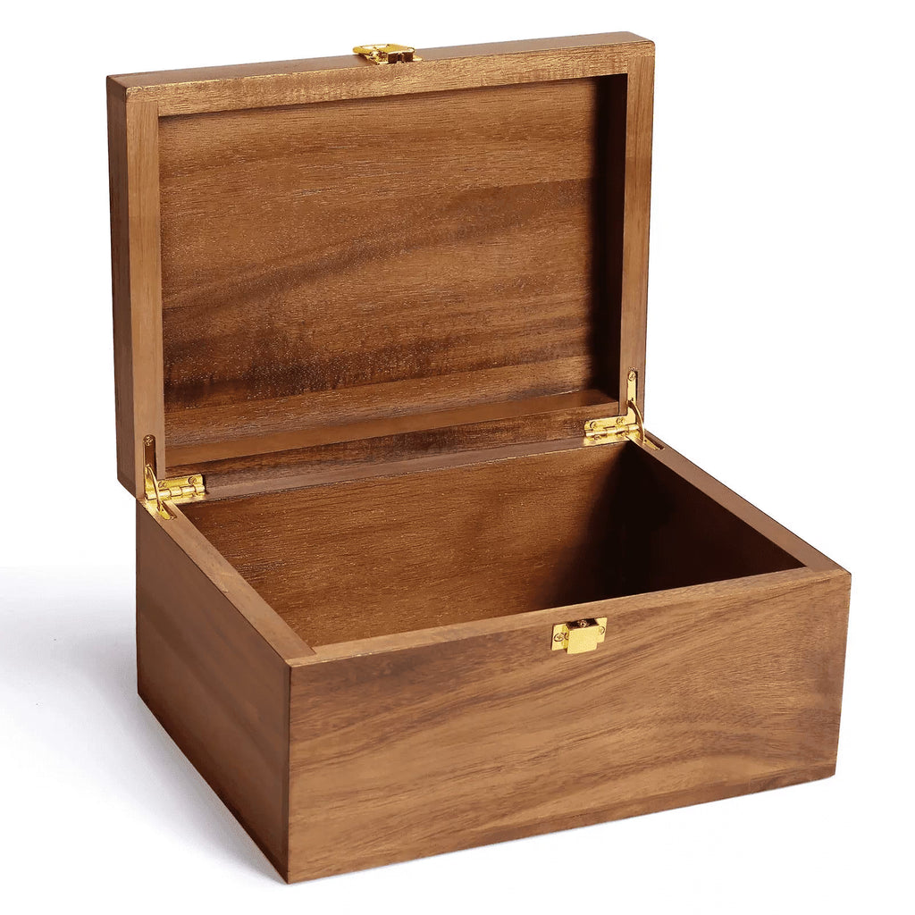 Acacia Wooden Storage Box with Hinged Lid Y978309