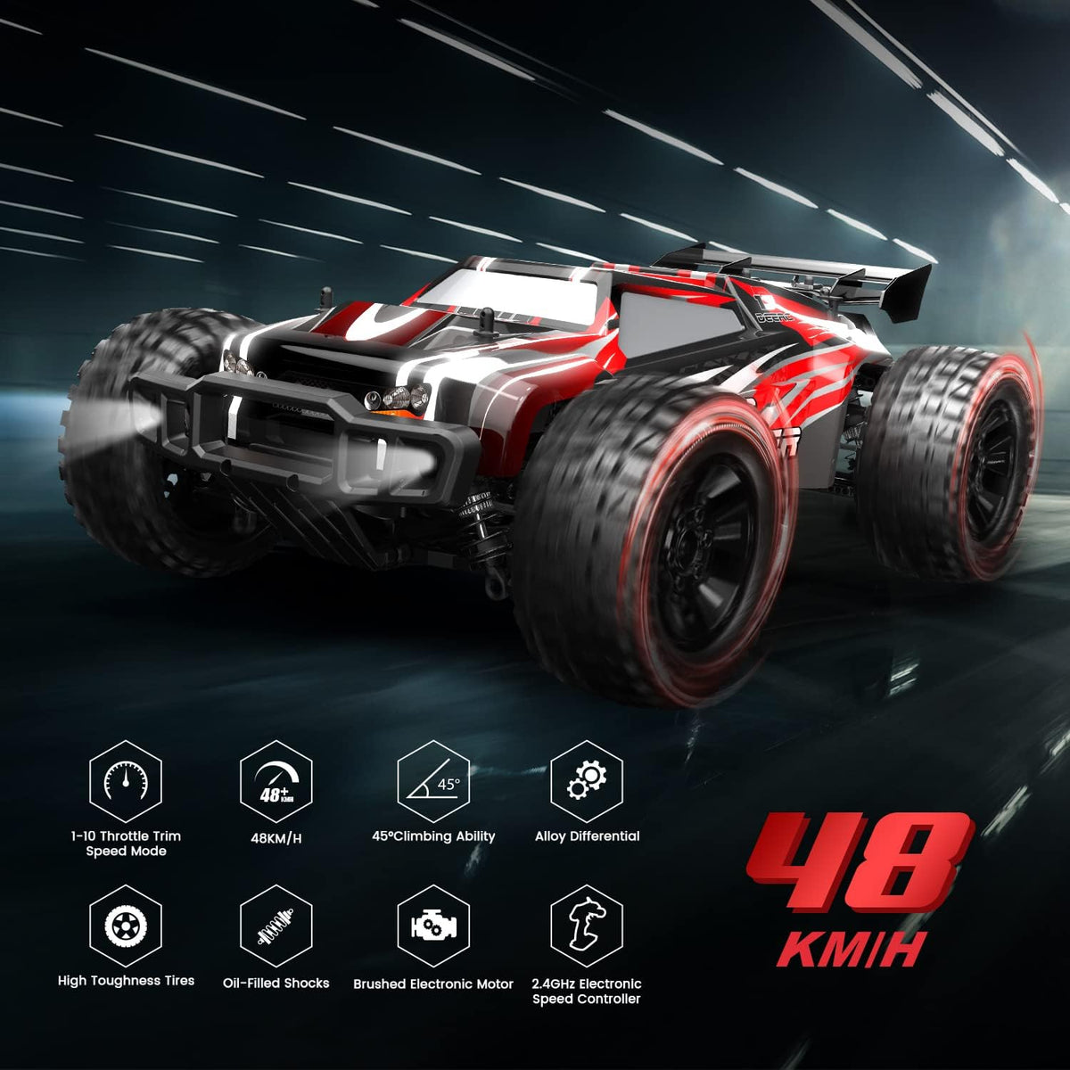 1:10 Scale 4WD Off Road RC Monster Truck with 2 Battery N26233