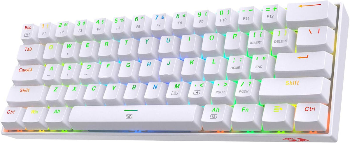 60% Wired RGB Gaming Keyboard, 61 Keys Compact Mechanical Keyboard with Linear Red Switch, White Pack of 2 N99116