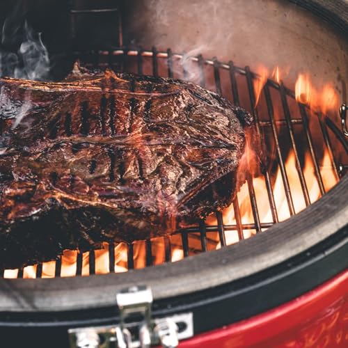 18-inch Ceramic Charcoal Grill and Smoker with Cart E21053
