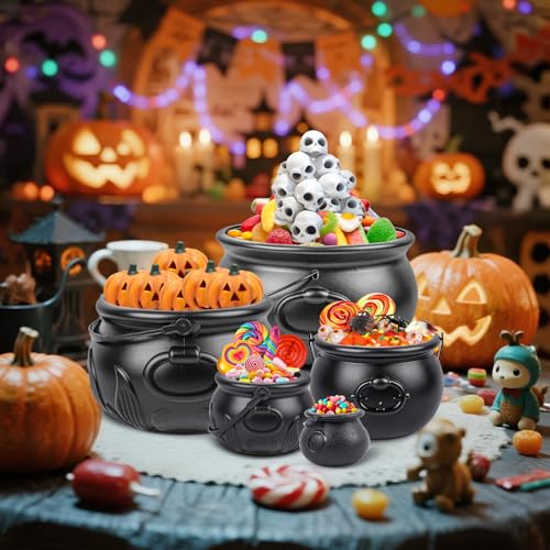 Black Plastic Cauldron Bowl U2776