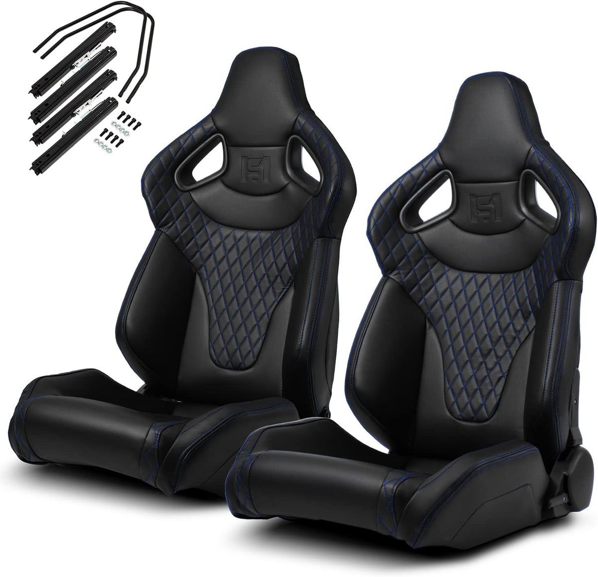 Black PVC Racing Seats with Slider R310026