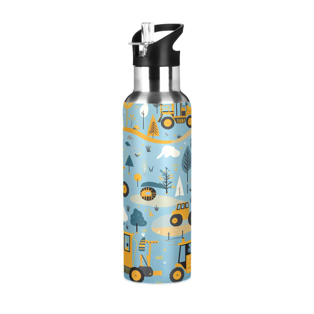 Blue Stainless Steel Insulated Water Bottle with Straw Lid Q5093