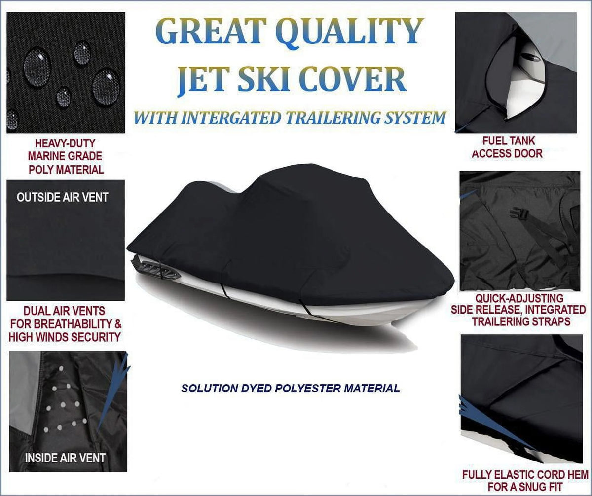 Black 600 Denier Jet Ski PWC Cover X60700