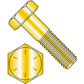 3/8-24 x 2x22 Hex Head Cap Screw Steel Zinc Yellow Grade 8 100 Pack E38027