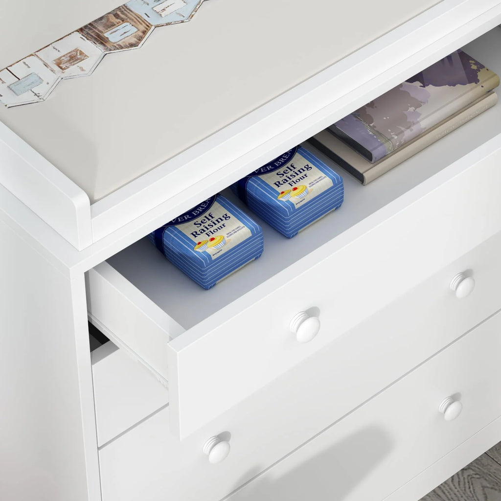 White 5 Drawer Baby Changing Table Dresser F531108