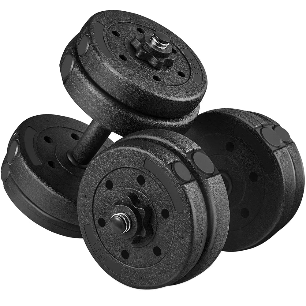 Adjustable 66LB Dumbbell Weight Set Black D5109