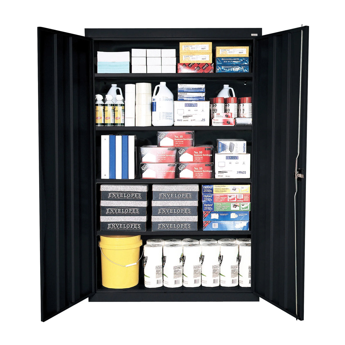 5-Shelf Steel Storage Cabinet with Recessed Handle L156329