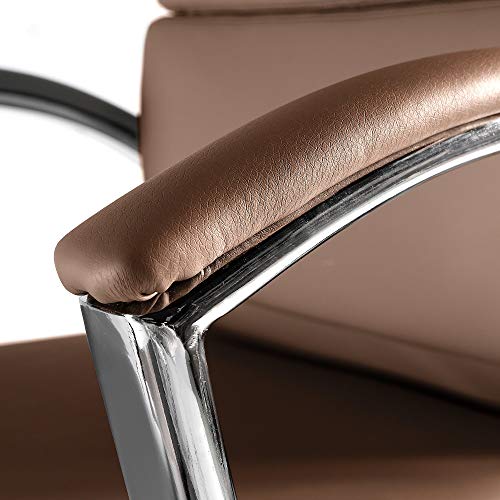High Back Leather Executive Office Chair in Saddle Tan A2651