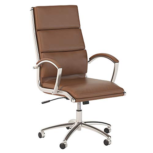 High Back Leather Executive Office Chair in Saddle Tan A2651