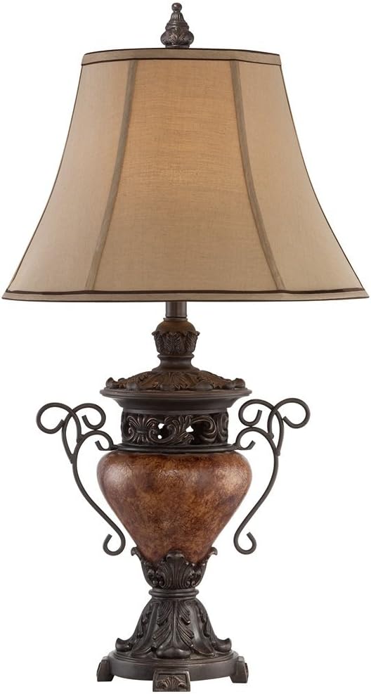 31.5" Bronze Brown Crackle Iron Metal Table Lamp S6757