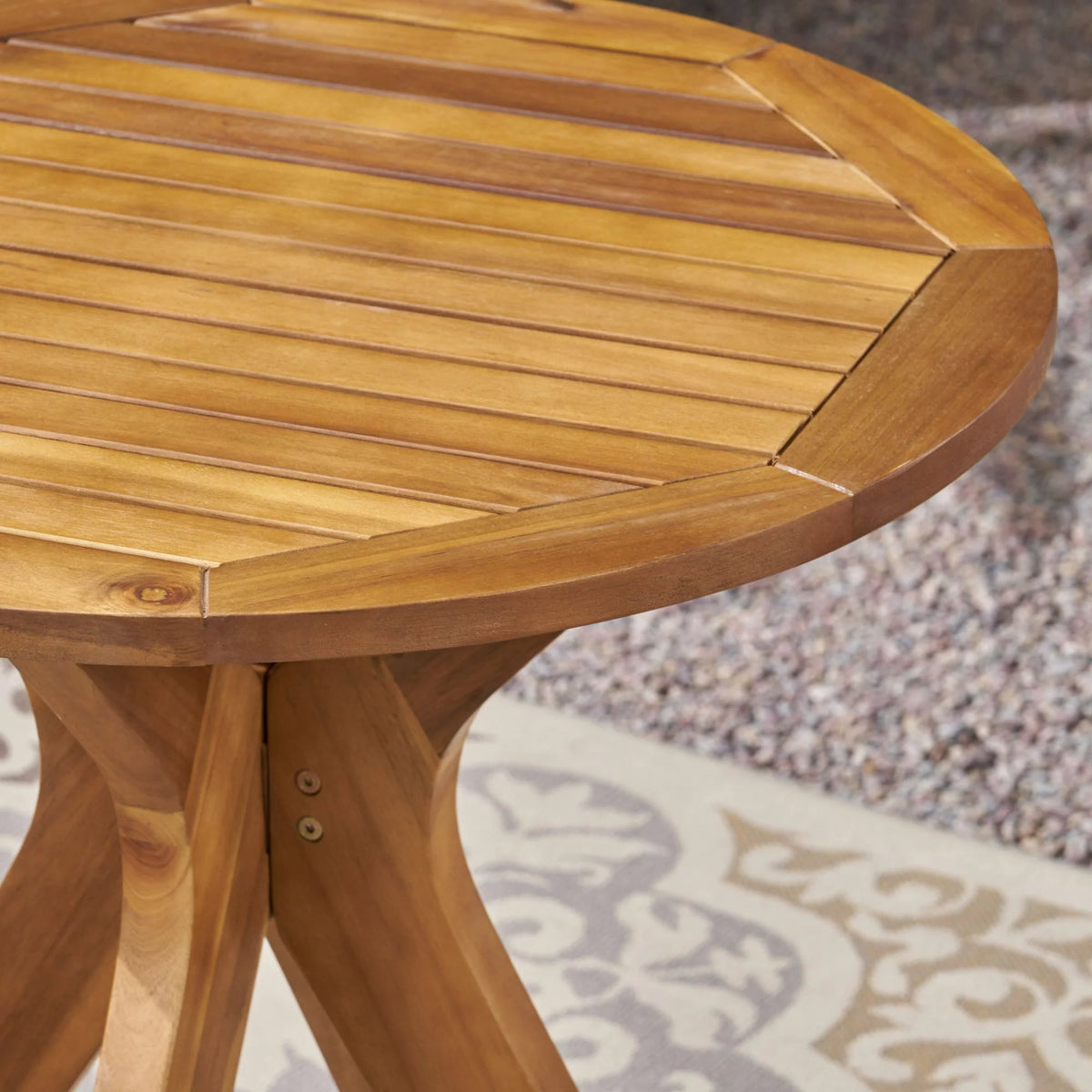 3 Piece Wooden Round Patio Dining Set S817243