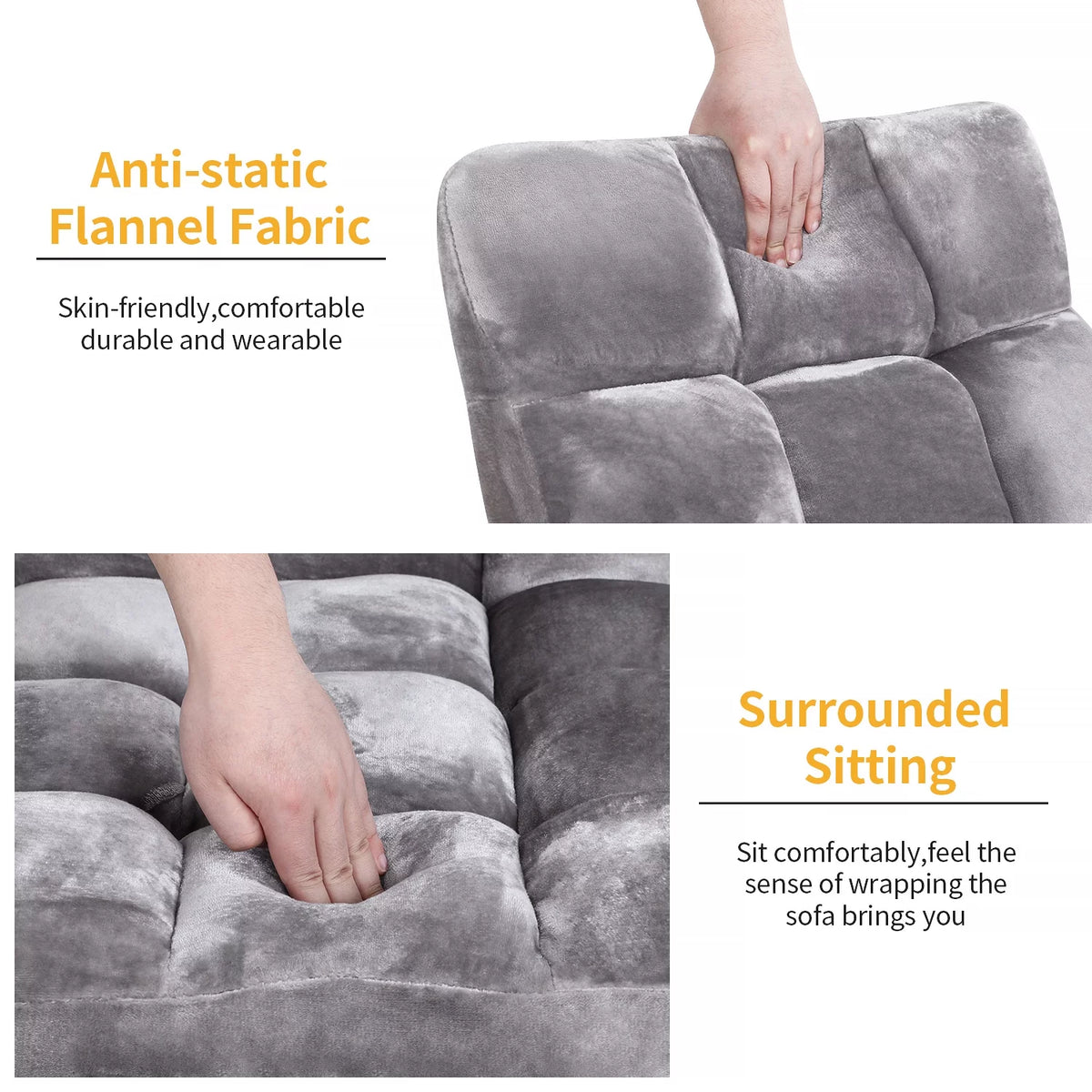 Adjustable Backrest Armless Floor Chair B88842