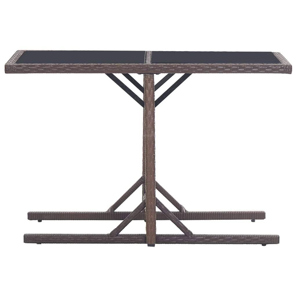 Anthracite Poly Rattan and Solid Acacia Wood Garden Table M16120